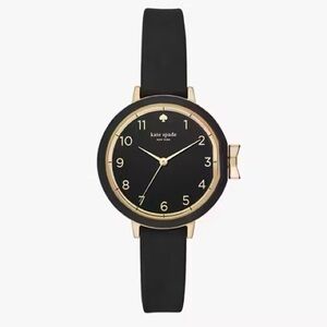 kate spade New York Black & Gold Silicone Strap Watch
